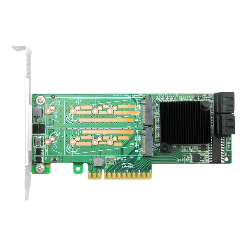 LRST9608-4M4S PCIe 2.0 x8 to 8-Port M.2 SATA 3.0 RAID Controller Card