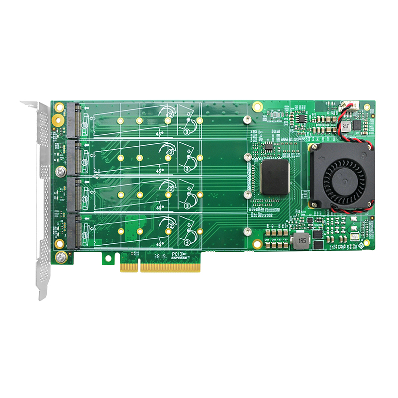 LRNV9524-4I PCIe x8 to 4-Port M.2 NVMe Controller Card