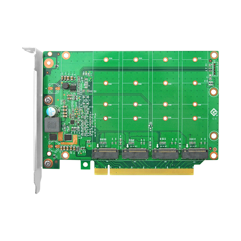 LRNV95NF PCIe 4.0 x16 to 4-Port M.2 NVMe Adapter with Heatsink