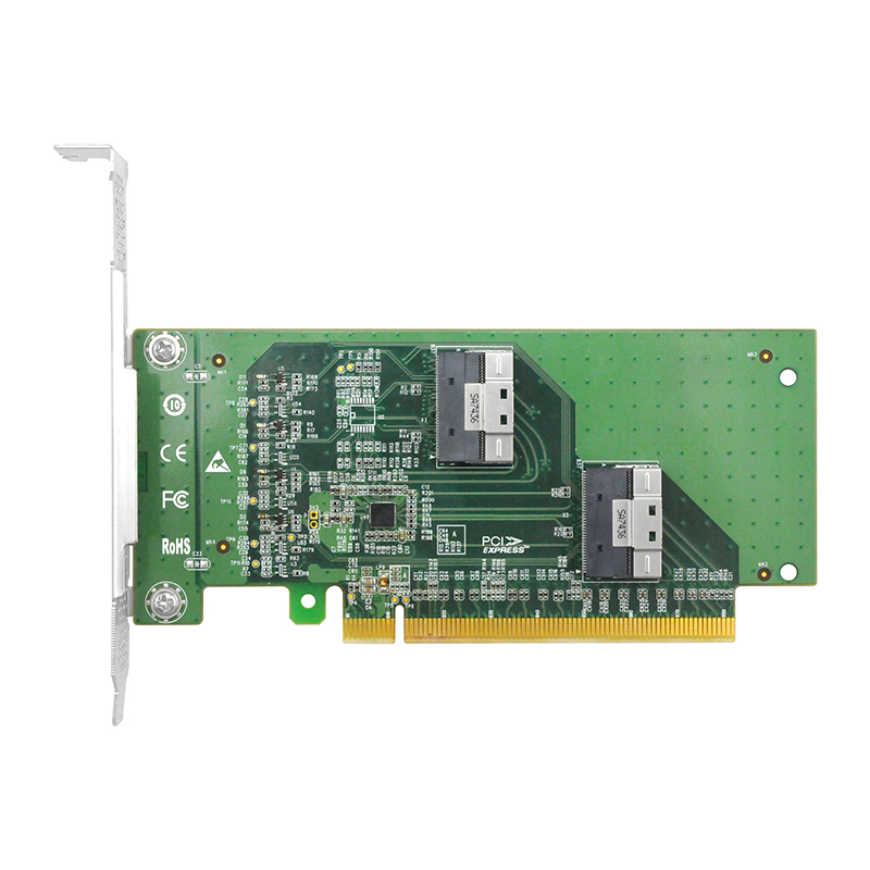 LRNV9F14 PCI Express x16 to Two SlimSAS SFF-8654 8i Adapter