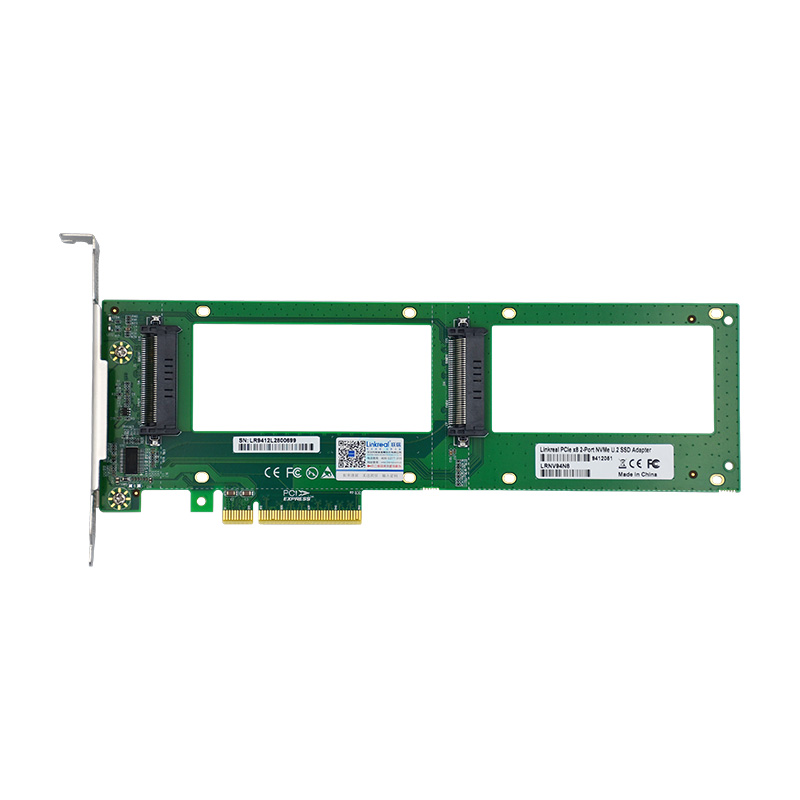 LRNV94N8 2X U.2 SFF-8639 SSD to PCI Express 3.0 Gen 3 X8 Card U.2 NVMe SSD Adapter
