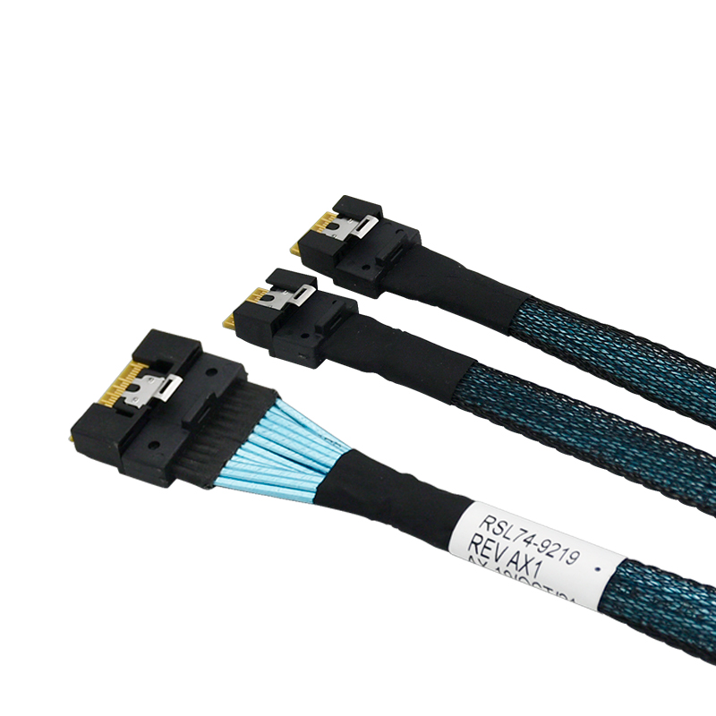 SlimSAS SFF-8654 8i to 2 xSFF-8654 4i Cable
